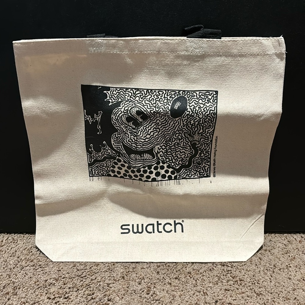 NEW Swatch Mickey Mouse X Keith Haring Tote Bag